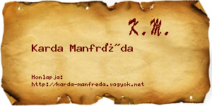 Karda Manfréda névjegykártya